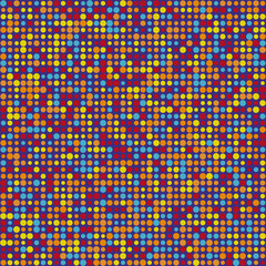 Poster - Pattern design. Circles in multiple colors. Muted tones with contrasting accents on dark background. Captivating vector illustration.