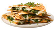 veggie quesadilla png, Mexican cuisine, vegetarian option, cheesy delight, grilled tortilla, colorful vegetables, salsa garnish, transparent background, culinary illustration, delicious meal






