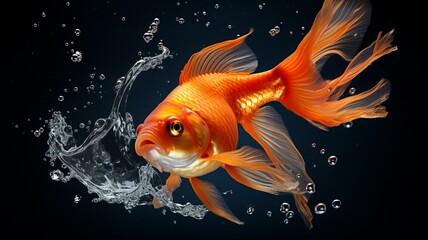 Wall Mural - Goldfish sarasa comet fish care guide wikipedia image Ai generated art