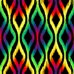Aufkleber - Seamless striped pattern in Aztec style. Folk embroidery.. Aztec ikat style. Seamless vector image. Thin lines