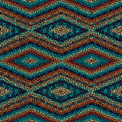Aufkleber - Ethnic tribal style with colorful small dots on a black background. Decorative mosaic. Vector Seamless illustration.
