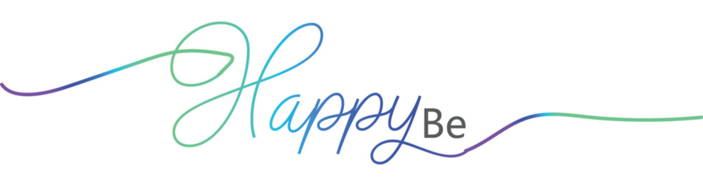 Be Happy. Abstract Hand drawn creative calligraphy vector logo design. 2023 New year Logo Design