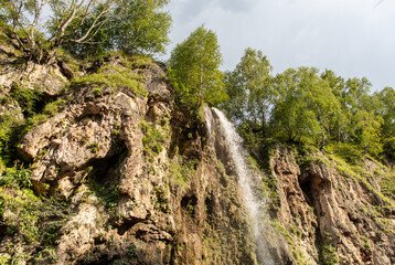 Sticker - Waterfall on a rocky river in the mountains