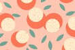 Peach repeated soft pastel color vector art circle pattern 