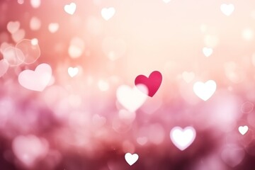 Valentine day background wallpaper. valentines day hearts decoration bokeh light blurry background. Generative AI