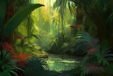 Fototapeta  - tropical jungle background