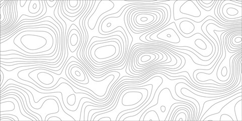 Poster - Ocean topographic line map with curvy wave isolines vector illustration. Abstract topographic contours map background, Vector contour topographic map. Cartography texture abstract banner use..