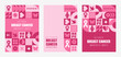 Breast Cancer Awareness Month posters. Set of Neo geometric backgrounds. Trendy minimalist designs with simple shapes and elements. Vector illustration in bauhaus minimalist style.