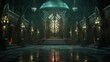 Throne room castle night medieval fantasy image Ai generated art