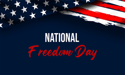 National Freedom Day. Lettering on American flag background. vektor illustration .