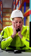 Poster - Shocked Engineer In Automated Logistics Warehouse