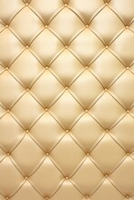 Seamless Light Pastel Gold Diamond Tufted Upholstery Background Texture