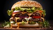Hamburger Burger Food - Cheeseburger Bliss with Beef Patty

