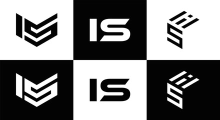 IS logo. I S design. White IS letter. IS, I S letter logo design. Initial letter IS letter logo set, linked circle uppercase monogram logo. I S letter logo vector design.	
