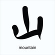 mountain with hanzi 山 (shani) meaning is mountain. vector design illustration. Eps 10