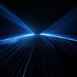 Fondo con detalle de lineas de luz laser de tonos azules en oscuridad