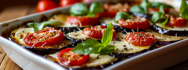 great italian food baked eggplant with pepper vegetable lasagna