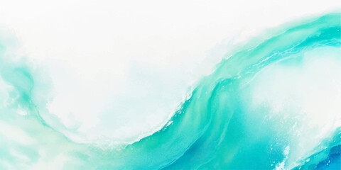 Wall Mural - abstract soft blue and green abstract water color ocean wave texture background. Banner Graphic Resource as background for ocean wave and water wave abstract graphics