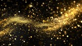 Fototapeta  - gold glitter design bokeh on dark background