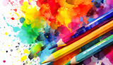 Fototapeta  - Lively colored pencils