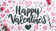 carte de souhait pour la saint-valentin décoré de petits cœurs avec le texte : 
