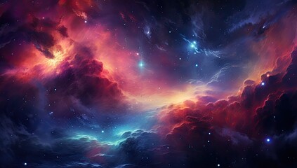 Wall Mural - sky with stars and clouds