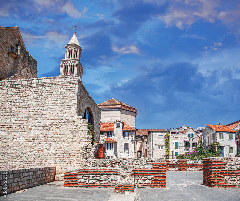 Split Image Building Split Cathedral and part of the old palace building. Split, Croatia ...