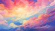 Hand drawn cartoon beautiful colorful cloud illustration background material
