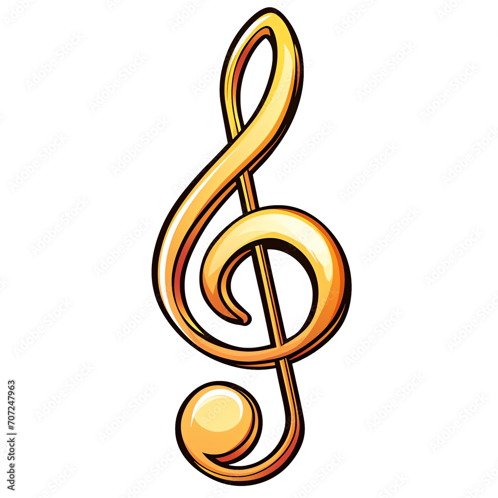 treble clef isolated on transparent background music note symbol melody ...