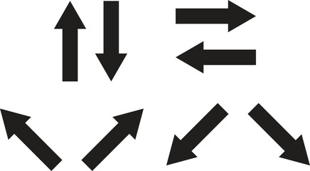 Poster - Arrows icon in different directions isolated on white background . Vector