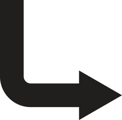 Poster - Down right corner arrow icon vector isolated on white background . Direction traffic sign