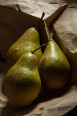 Wall Mural - pears on a wooden table