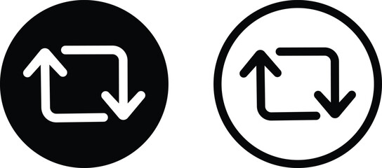Poster - retweet icon set in two styles . repost icon vector . share post icon