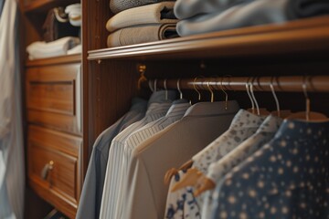 Poster - A closet filled with an abundance of clothes. Perfect for fashion enthusiasts and those in need of wardrobe inspiration