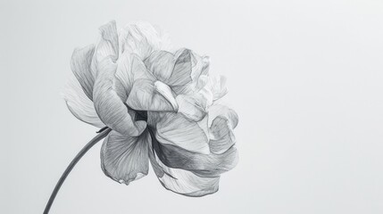 Poster - A black and white drawing of a flower. Suitable for various design projects