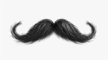 Poster - Close-up view of a moustache on a white surface. Suitable for various creative projects