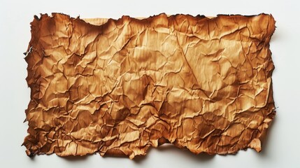 Poster - A piece of burnt paper lying on a white surface. Suitable for a variety of creative projects