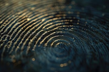 Poster - A detailed view of a fingerprint on a surface. Can be used for forensic investigations or security concepts