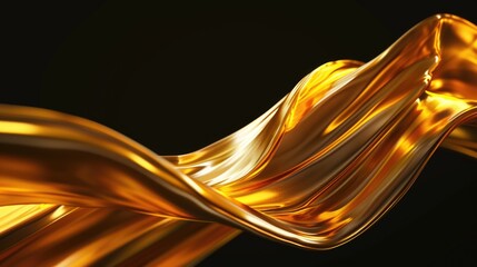 Poster - Gold cloth close-up on a black background. Perfect for luxury, elegance, or festive-themed designs