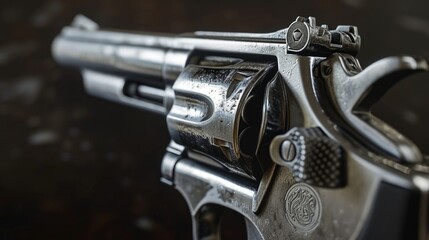 Poster - Gun on a table, suitable for crime or security-related themes