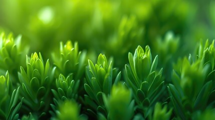 Poster - A close up view of a bunch of vibrant green plants. Perfect for adding a touch of nature to any design
