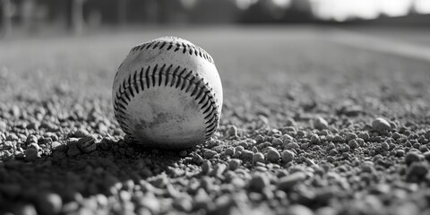 Aufkleber - A baseball sitting on top of a field. Can be used for sports-related designs