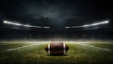Fototapeta Sport - Night Game: American Football on Stadium Field. Generative ai