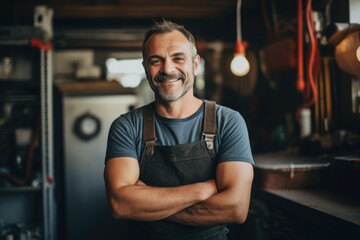 Wall Mural - Portrait of a middle aged plumber