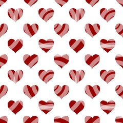 Poster - seamless pattern with red hearts