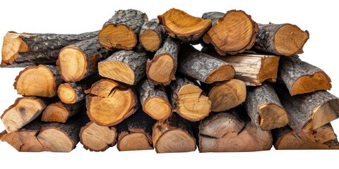 Sticker - A pile of logs sitting on top of each other. Ideal for nature, construction, or firewood-related projects