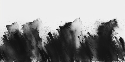 Poster - A black and white painting depicting a group of trees. Suitable for various artistic and nature-themed projects