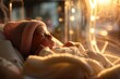 Premature Baby:Witness the delicate journey of a newborn baby inside an incubator in the hospital, receiving specialized care as a premature miracle unfolds in the realm of neonatal health.