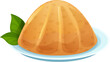 Concept jelly food dessert, marmalade icon foodstuff bowls, sweetness fruit jam cartoon vector illustration, isolated on white. Sweet taste pudding meal, orange aspic edible plate.