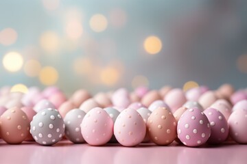 Wall Mural -  Colorful Easter eggs and festive confetti.